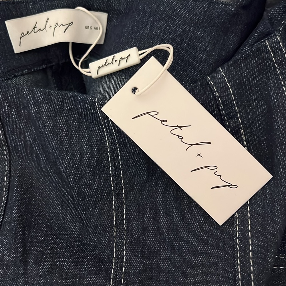NWT Vintage Petal & Pup Callum Denim Midi Dress - Picture 5 of 8